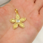 Load image into Gallery viewer, DP282. Diamond Sterling Silver Flower Pendant with Polki Diamond