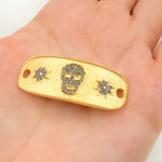 Load image into Gallery viewer, DC970. Diamond Sterling Silver Long Oval Skull and Star Connector