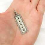 Load image into Gallery viewer, Buy Now Diamond Sterling Silver Rectangle Stars Enamel Pendant