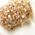 Load image into Gallery viewer, CZ2. 4mm Cubic Zirconia Square Shape Dangle Chain