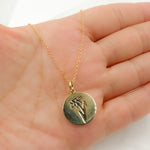 Load image into Gallery viewer, 14k Solid Gold Medallion Flower-Month Necklace. NFA71222