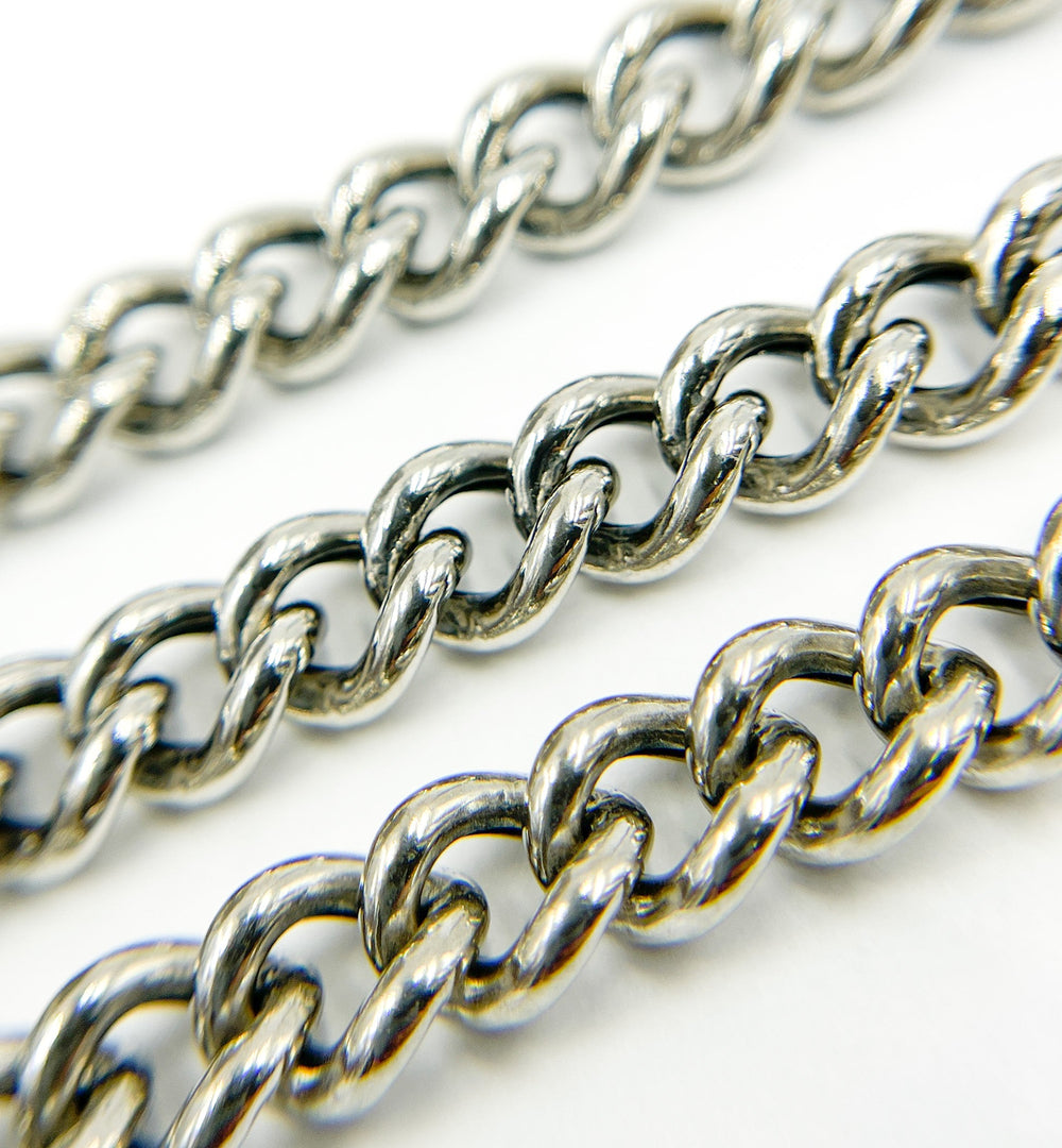 Oxidized 925 Sterling Silver Curb Chain. Y4OX