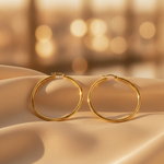 Load image into Gallery viewer, GER165. 14K Solid Gold Hollow Smooth Hoop