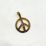 Load image into Gallery viewer, Diamond Sterling Silver Round Peace Pendant