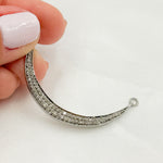 Load image into Gallery viewer, DE025. Sterling Silver Diamond Moon Connector