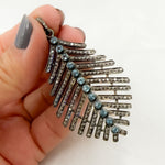 Load image into Gallery viewer, DP514. Diamond Sterling Silver Leaf Pendant with Gemstone