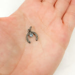 Load image into Gallery viewer, Buy Now Sterling Silver Horseshoe Charm with Gemstone