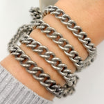 Load image into Gallery viewer, Oxidized Sterling Silver Smooth Curb Chain