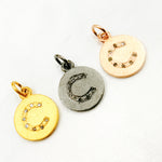 Load image into Gallery viewer, DC062. Diamond Sterling Silver Letter "C" Round Charm
