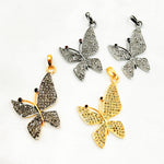Load image into Gallery viewer, DP380. Diamond Sterling Silver Butterfly Pendant with Gemstone
