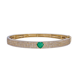 Load image into Gallery viewer, 14k Solid Yellow Gold with Diamond and Emerald Heart