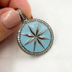 Load image into Gallery viewer, Silver Round Star Enamel Pendant