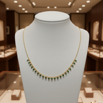 Load image into Gallery viewer, NFZ71948. 14K Solid Gold Gemstone Dangle Rectangle Necklace
