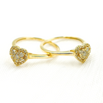 Load image into Gallery viewer, 14K Solid Gold Diamond Heart Ring.