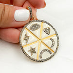 Load image into Gallery viewer, Silver Lucky Round Enamel Pendants