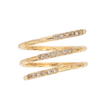 Load image into Gallery viewer, 14K Solid Gold Three Rows Eternity Diamond Ring.