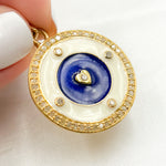 Load image into Gallery viewer, Silver Round Heart Enamel Pendant