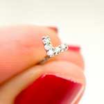 Load image into Gallery viewer, ER413639W. 14k Solid White Gold Diamond Triangle Studs