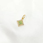 Load image into Gallery viewer, GDP374. 14K Solid Gold Diamond Shape Charm with Diamonds and Gemstones