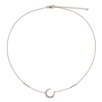 Load image into Gallery viewer, Buy Solid Yellow Gold Diamond Moon Necklace