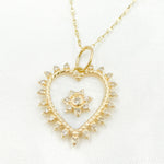 Load image into Gallery viewer, 14k Solid Gold Diamond and Mother of Pearl Heart Charm. GDP665