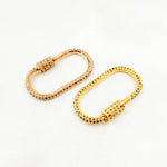 Load image into Gallery viewer, DC719. Diamond Sterling Silver Oval Carabiner Clasp