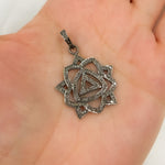 Load image into Gallery viewer, DP277. Diamond Sterling Silver Abstract Flower Pendant