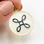 Load image into Gallery viewer, Shop Now Silver Round Enamel Pendant