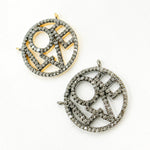 Load image into Gallery viewer, DC585. Diamond Silver Round Love Pendant