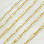 Load image into Gallery viewer, Gold Plated Matte 925 Sterling Silver Flat Paperclip Chains