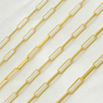Load image into Gallery viewer, Gold Plated Mat 925 Sterling Silver Flat Paperclip Chain. V128GPM
