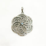 Load image into Gallery viewer, DP255. Diamond Sterling Silver Flower Pendant with Gemstone