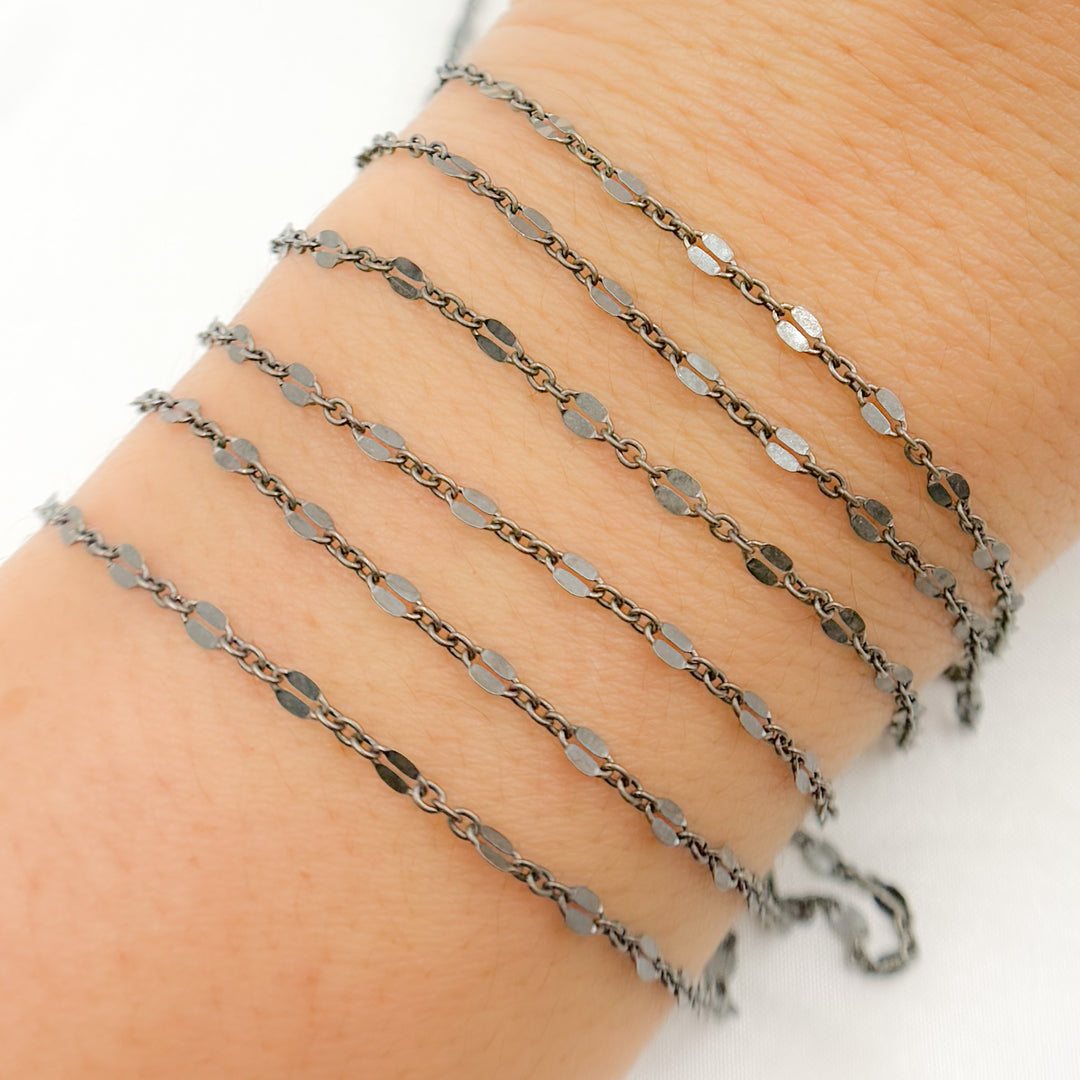 Oxidized Sterling Silver Marina Link Chain
