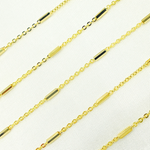 Load image into Gallery viewer, 14K Solid Yellow Gold Cable Bars Chain