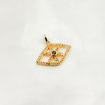 Load image into Gallery viewer, Diamond Sterling Silver Eye Pendant with Gemstone
