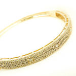 Load image into Gallery viewer, KG92. 14K Solid Gold Bangle with Diamonds
