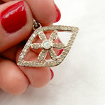 Load image into Gallery viewer, Diamond Sterling Silver Eye Pendant with Gemstone