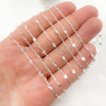 Load image into Gallery viewer, V227SS. Sterling Silver Paperclip and Diamond Cut Marina Link Chain