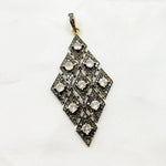 Load image into Gallery viewer, DP170. Diamond Sterling Silver Rhombus Shape Pendant with Gemstone