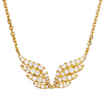 Load image into Gallery viewer, NFF72057. 14K Solid Gold Diamond Wings Necklace