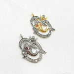 Load image into Gallery viewer, DC1014. Diamond Sterling Silver OM Symbol Pendant with Ruby
