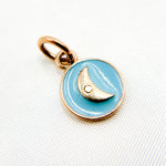 Load image into Gallery viewer, buy Sterling Silver Round Moon Enamel Charm