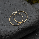 Load image into Gallery viewer, GER73. 14K Gold Diamond Cut Hollow Hoop Earrings