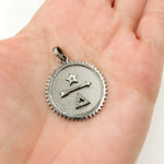 Load image into Gallery viewer, Shop Now Diamond Sterling Silver Round Arrow Pendant
