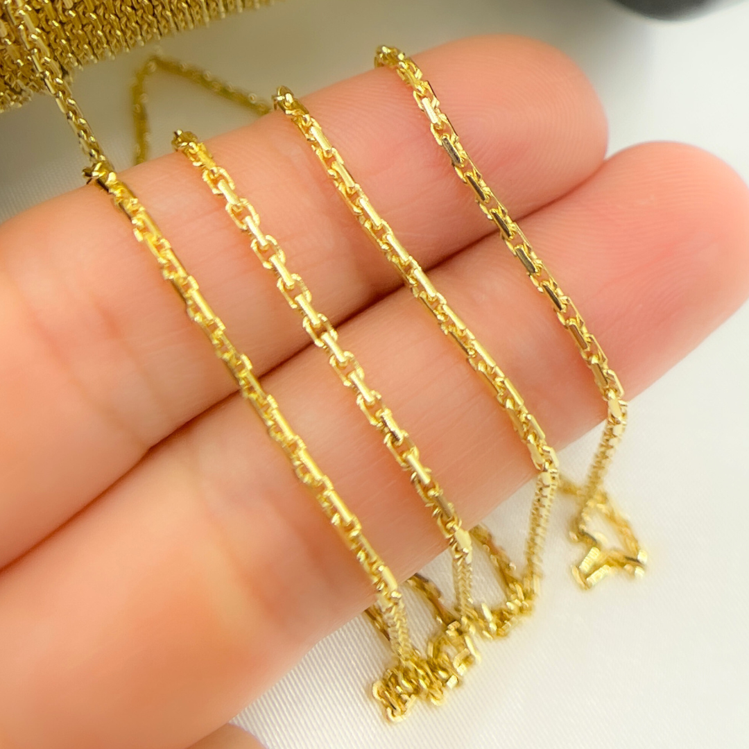 14k Solid Yellow Gold Box Link Chain