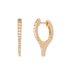 Load image into Gallery viewer, 14K Solid Gold Diamond Fancy Hoops