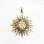 Load image into Gallery viewer, DP374. Diamond Silver Sun Pendant