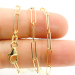 Load image into Gallery viewer, 14K Solid Gold Paperclip Necklace