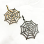 Load image into Gallery viewer, DP166. Diamond Silver Spider Web Pendant