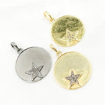 Load image into Gallery viewer, DP704. Diamond Sterling Silver Round Star Pendant